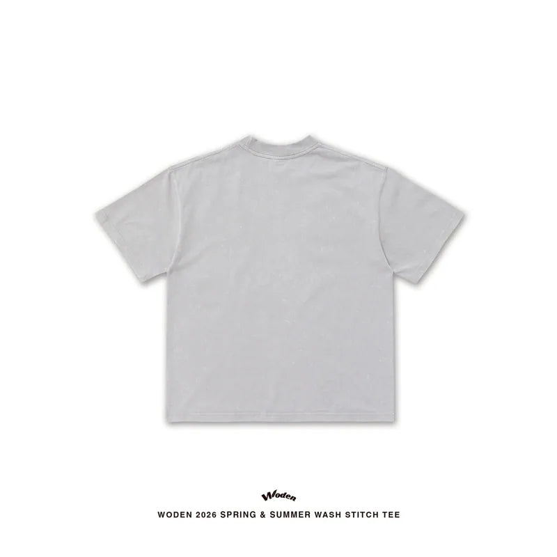 WODEN 2026 Spring & Summer 031 Wash Stitch Font Tee