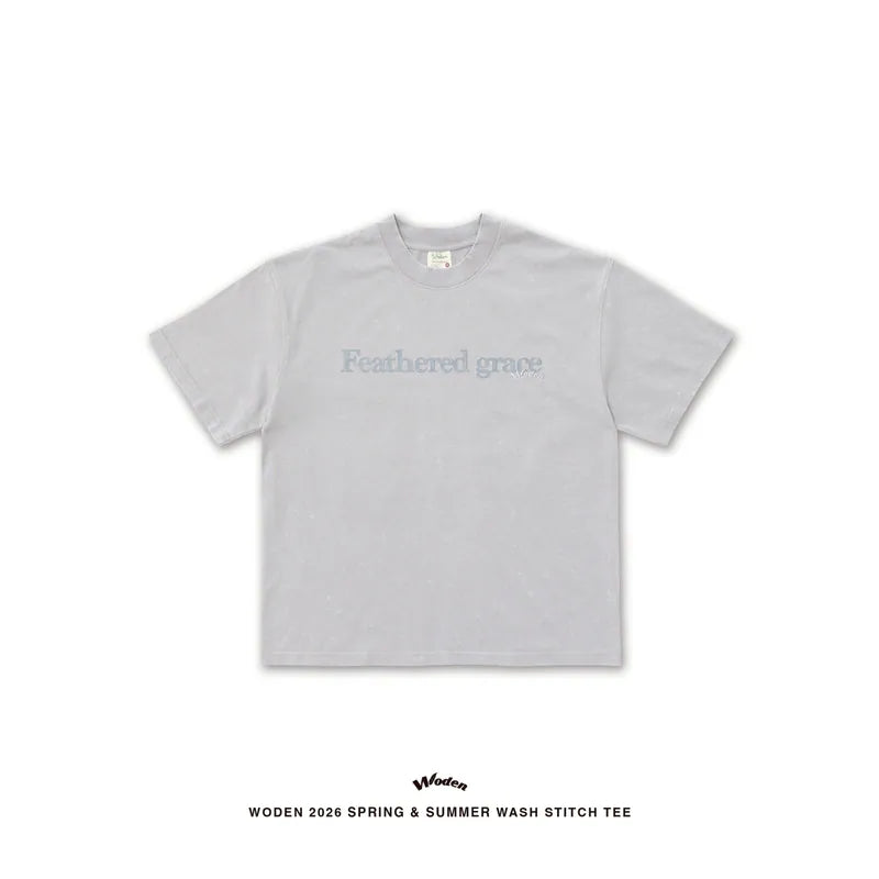 WODEN 2026 Spring & Summer 031 Wash Stitch Font Tee