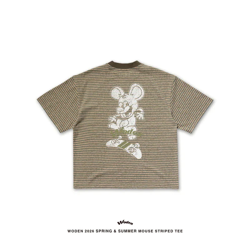 WODEN 2026 Spring & Summer 032 Mouse Striped Tee