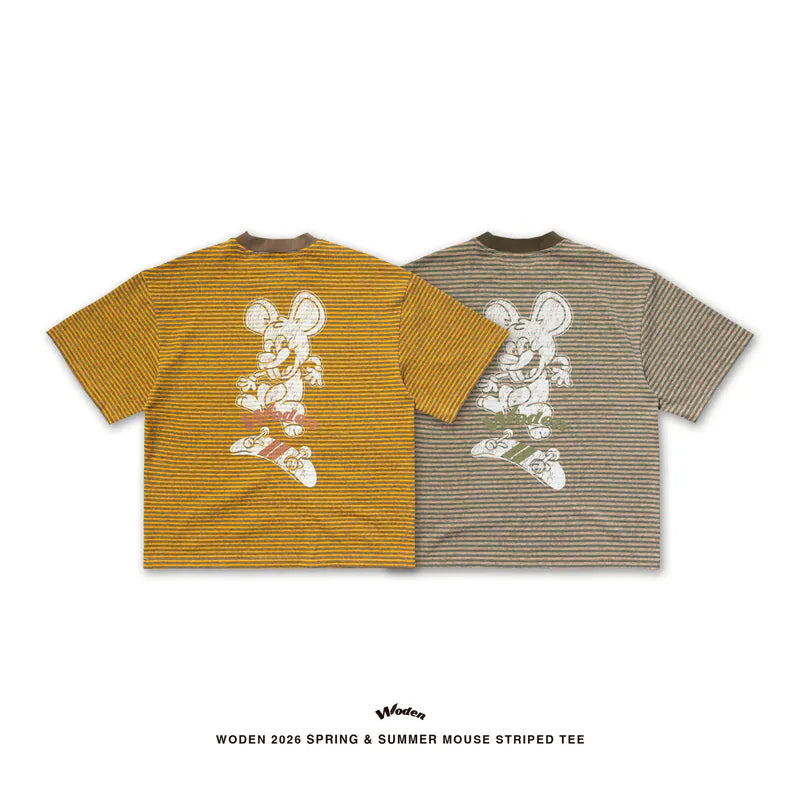 WODEN 2026 Spring & Summer 032 Mouse Striped Tee