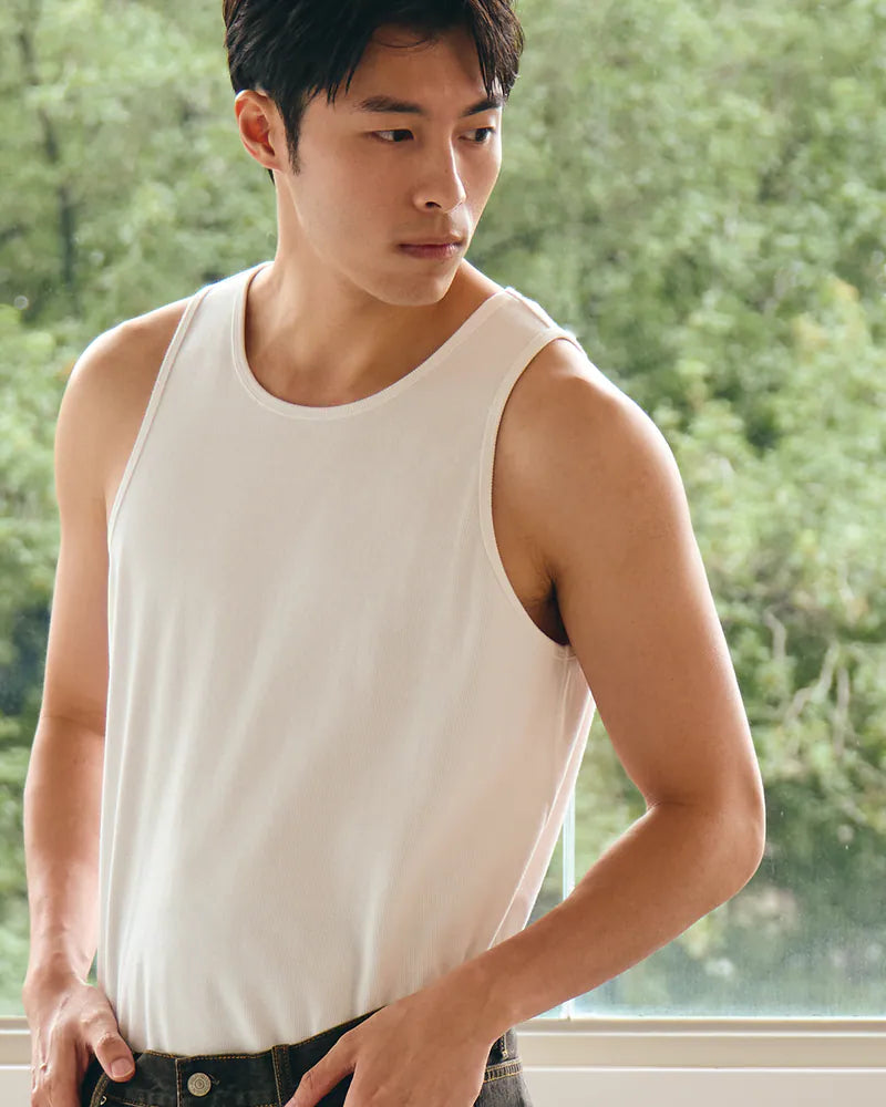 P.B.P - EMBROIDERY TANK TOP - OFF WHITE