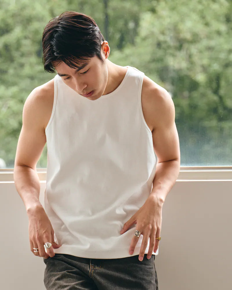 P.B.P - EMBROIDERY TANK TOP - OFF WHITE