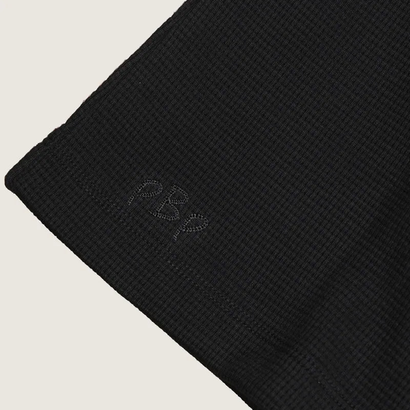 P.B.P - EMBROIDERY WAFFLE TANK TOP - BLACK