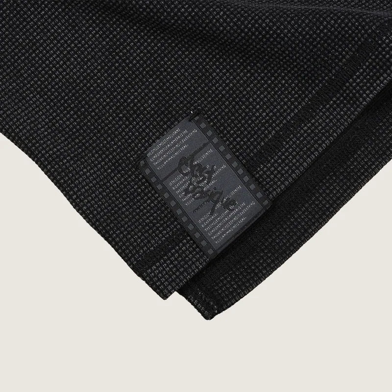 P.B.P - EMBROIDERY WAFFLE TEE - BLACK