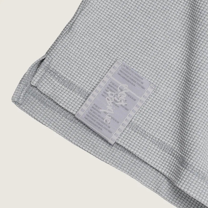 P.B.P - EMBROIDERY WAFFLE TEE - GRAY