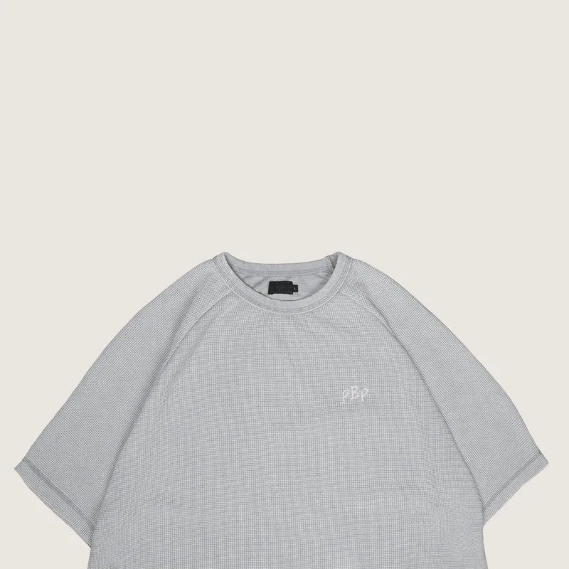 P.B.P - EMBROIDERY WAFFLE TEE - GRAY