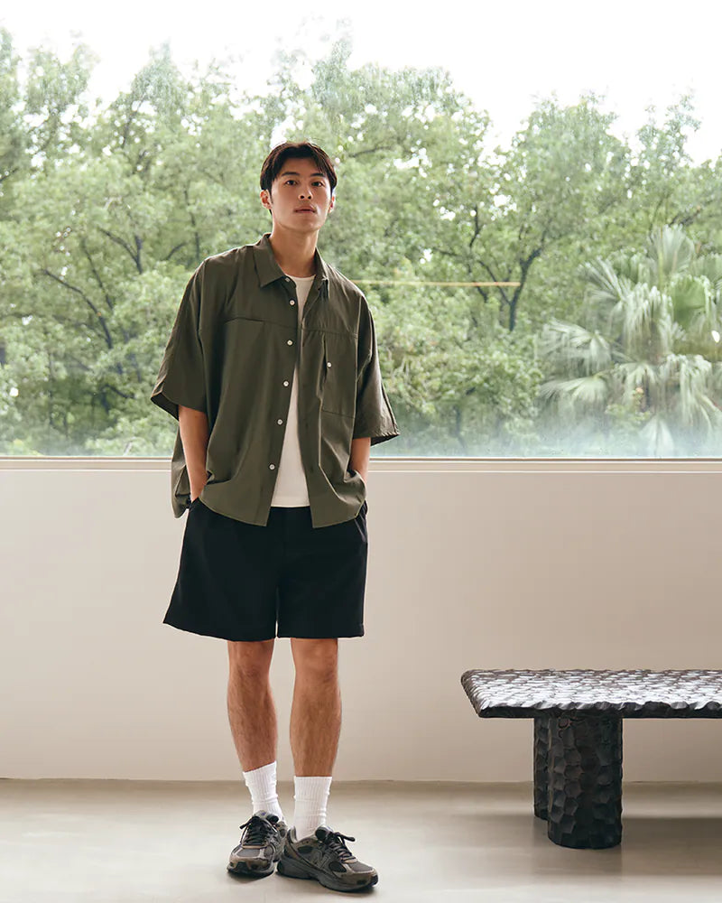 P.B.P - SEERSUCKER SHORTS - BLACK