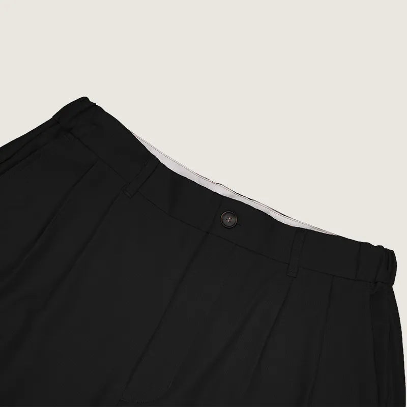 P.B.P - SEERSUCKER SHORTS - BLACK