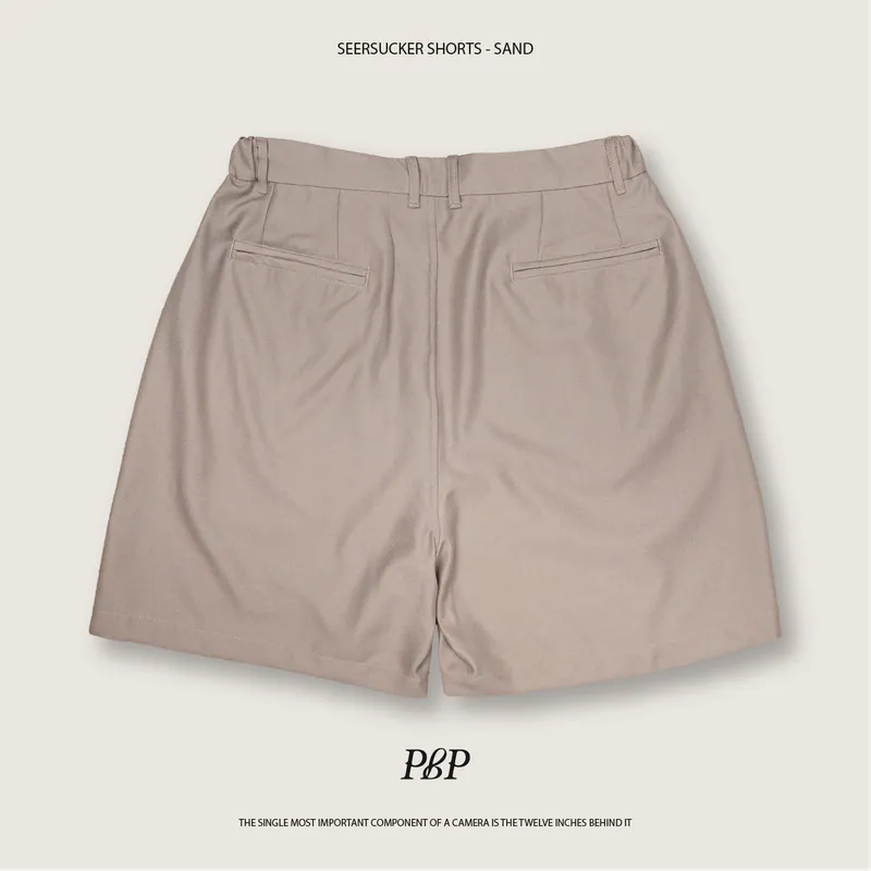 P.B.P - SEERSUCKER SHORTS - SAND