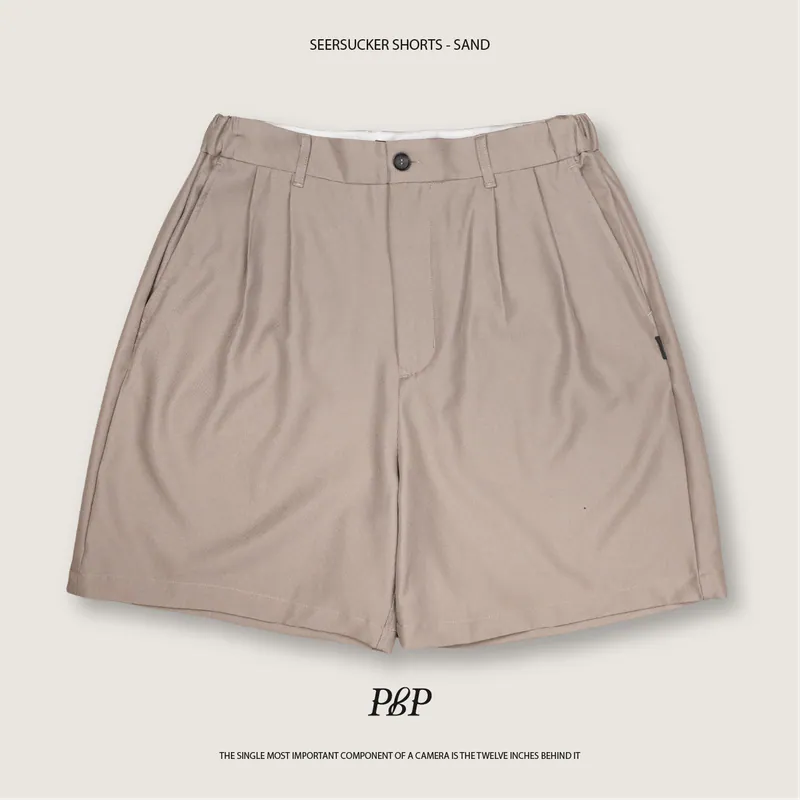 P.B.P - SEERSUCKER SHORTS - SAND
