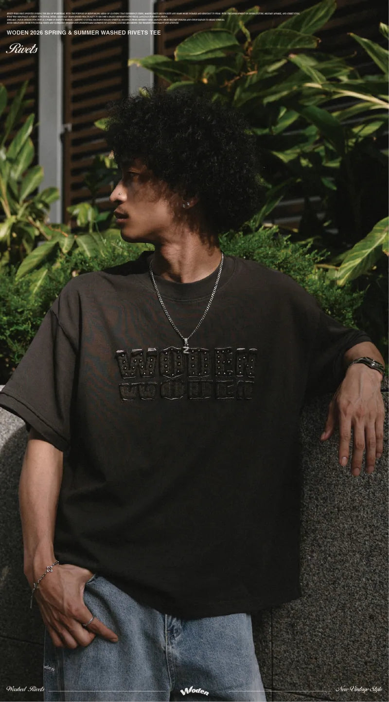 WODEN 2026 Spring & Summer 035 Washed Rivets Tee