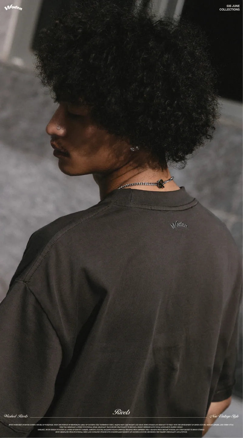 WODEN 2026 Spring & Summer 035 Washed Rivets Tee