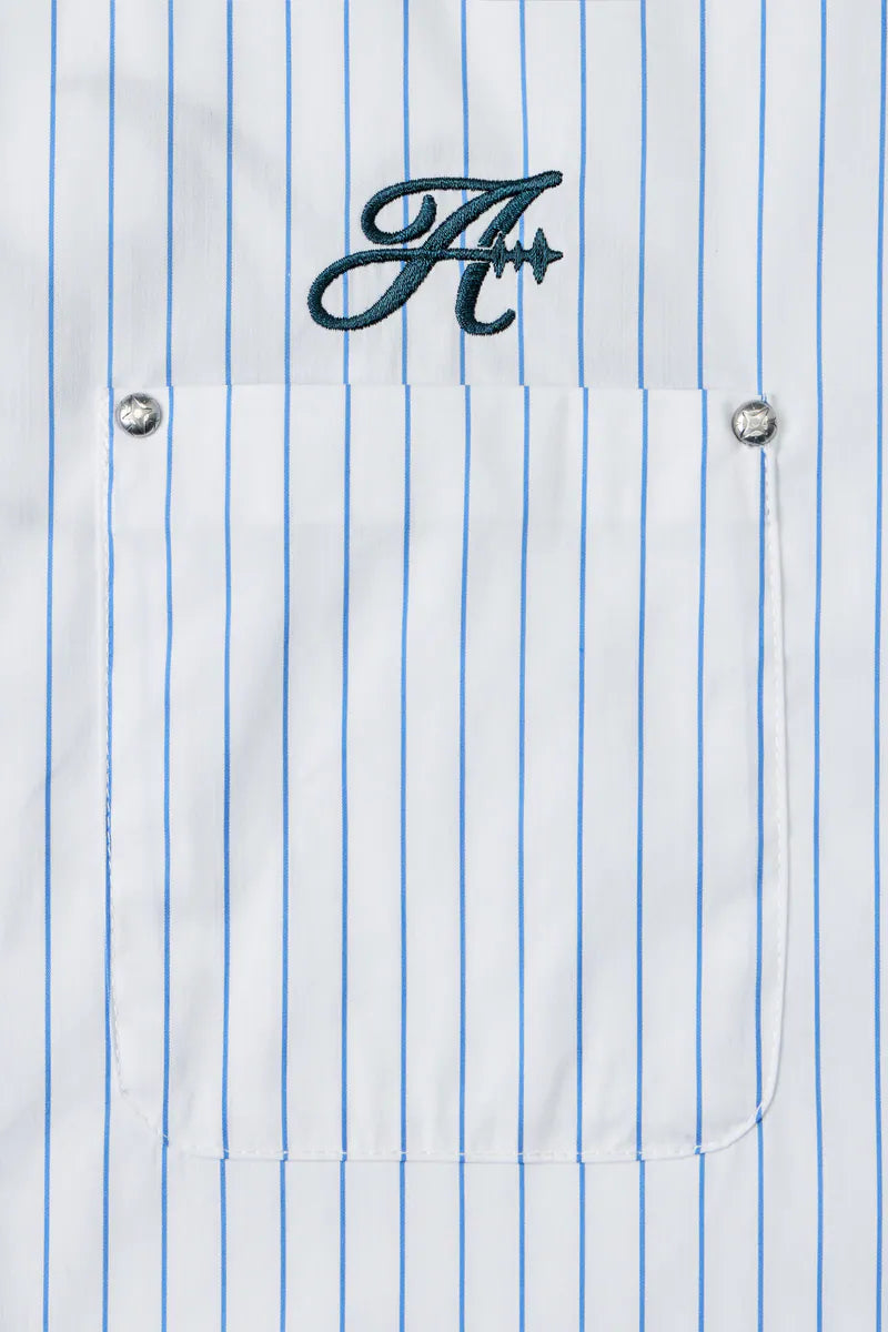 ARC STRIPED CURSIVE SHIRT - WHITE