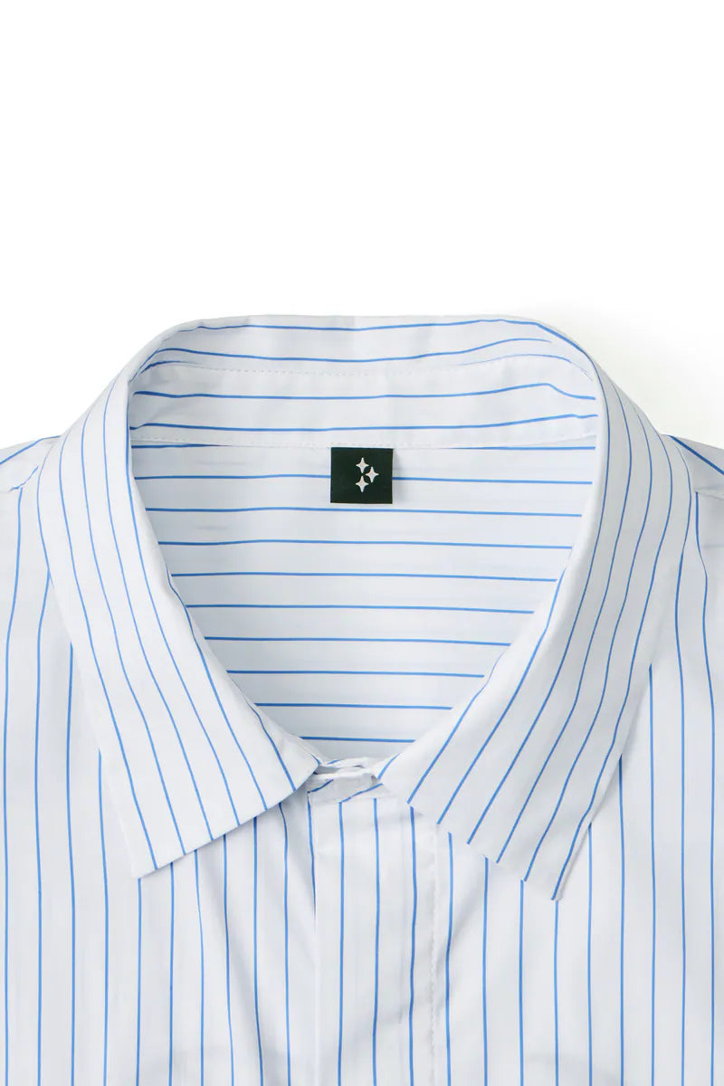 ARC STRIPED CURSIVE SHIRT - WHITE