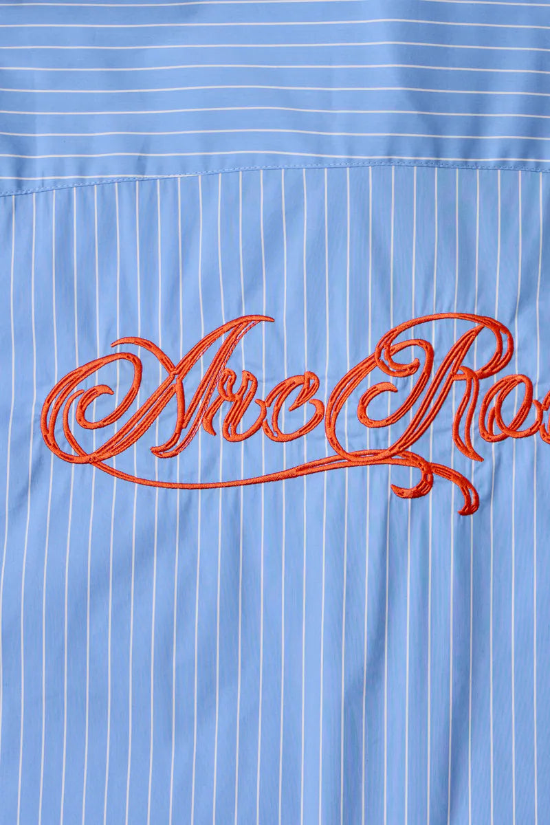ARC STRIPED CURSIVE SHIRT - BLUE