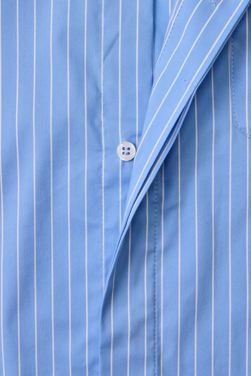 ARC STRIPED CURSIVE SHIRT - BLUE