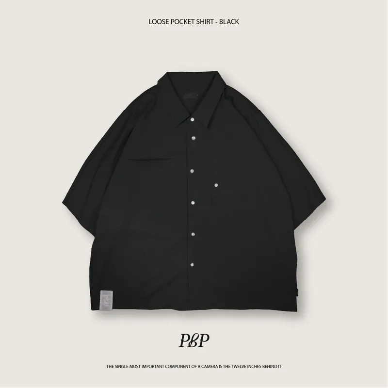 P.B.P - LOOSE POCKET SHIRT - BLACK