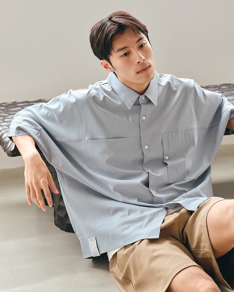 P.B.P - LOOSE POCKET SHIRT - BLUE