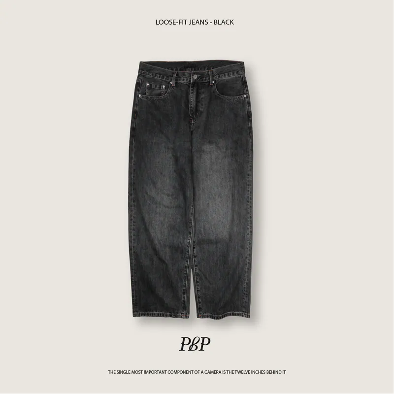 P.B.P - LOOSE-FIT JEANS - BLACK