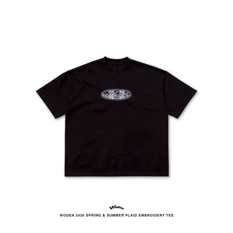 WODEN 2026 Spring & Summer 043 Plaid Embroidery Tee