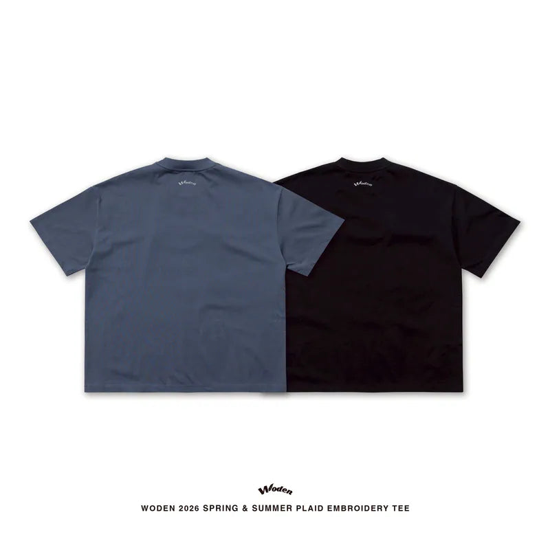 WODEN 2026 Spring & Summer 043 Plaid Embroidery Tee