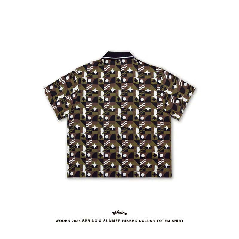 WODEN 2026 Spring & Summer 044 Ribbed Collar Totem Shirt