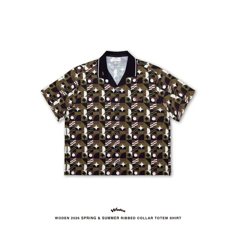 WODEN 2026 Spring & Summer 044 Ribbed Collar Totem Shirt