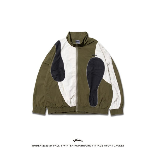 WODEN 2023-24 Autumn & Winter 001 Patchwork Vintage Sport Jacket 深綠