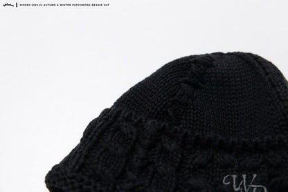 WODEN 2023-24 Autumn & Winter Patchwork Beanie Hat 黑色
