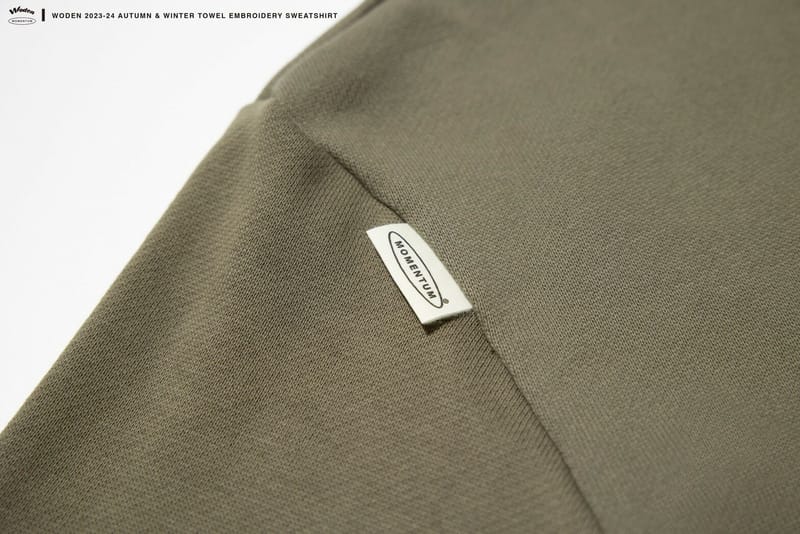 WODEN 2023-24 Autumn & Winter 029 Momentum Towel Embroidery Sweatshirt 綠色款
