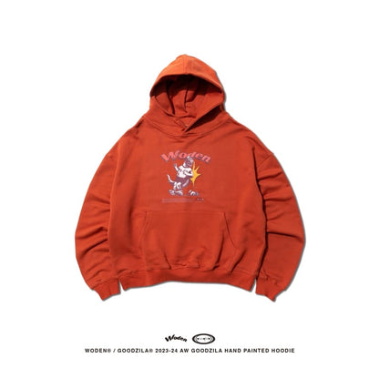 WODEN X Goodzila 032 Hand Painted Hoodie 橘色