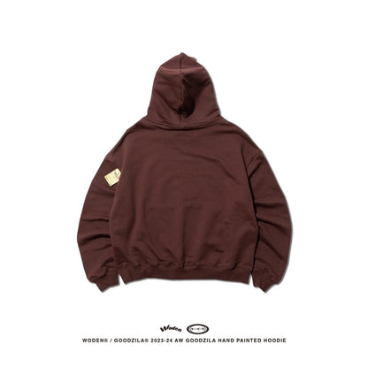 WODEN X Goodzila 032 Hand Painted Hoodie 咖啡