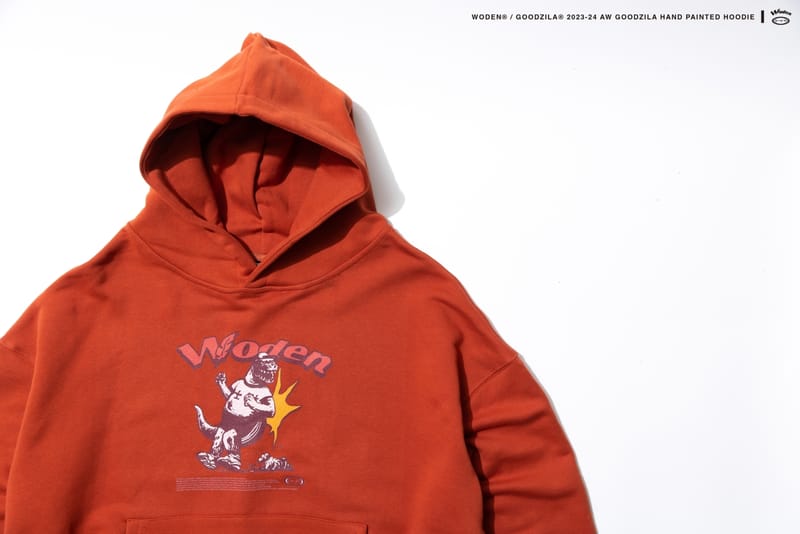 WODEN X Goodzila 032 Hand Painted Hoodie 橘色