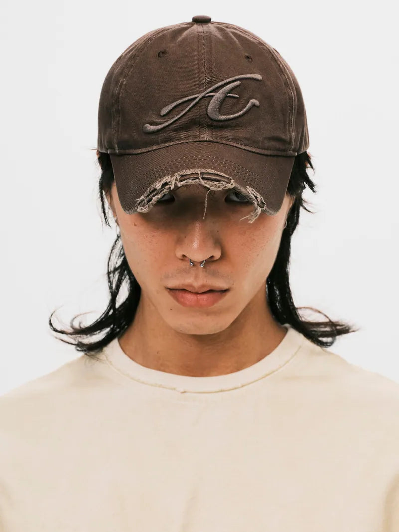 ANOWHEREMAN Raw Edge Baseball Cap