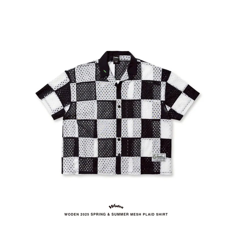 WODEN 2025 Spring & Summer Mesh Plaid Shirt