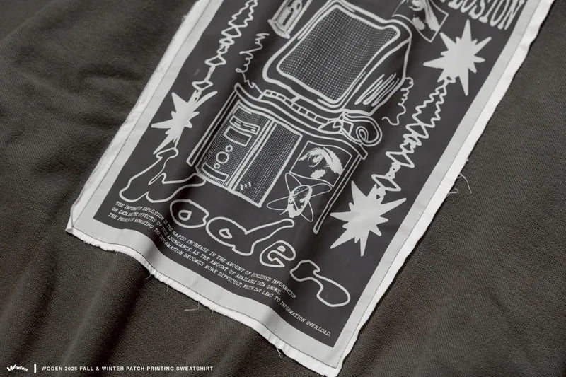 WODEN 2025 Fall & Winter 004 Patchwork Printing Sweatshirt