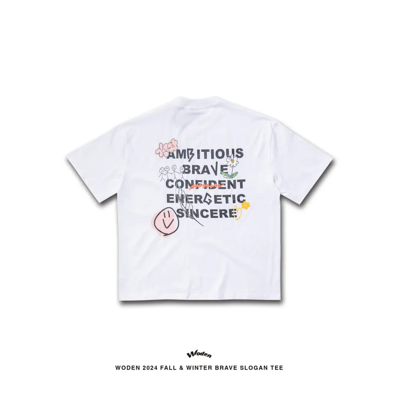 WODEN 2024 Fall & Winter 009 Brave Slogan Tee