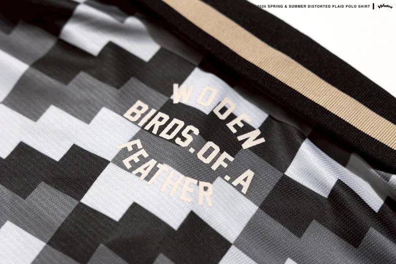 WODEN 2026 Spring & Summer 005 Distorted Plaid Polo Shirt