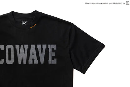 Cowave 2024 Spring & Summer Same Color Print Tee