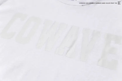 Cowave 2024 Spring & Summer Same Color Print Tee