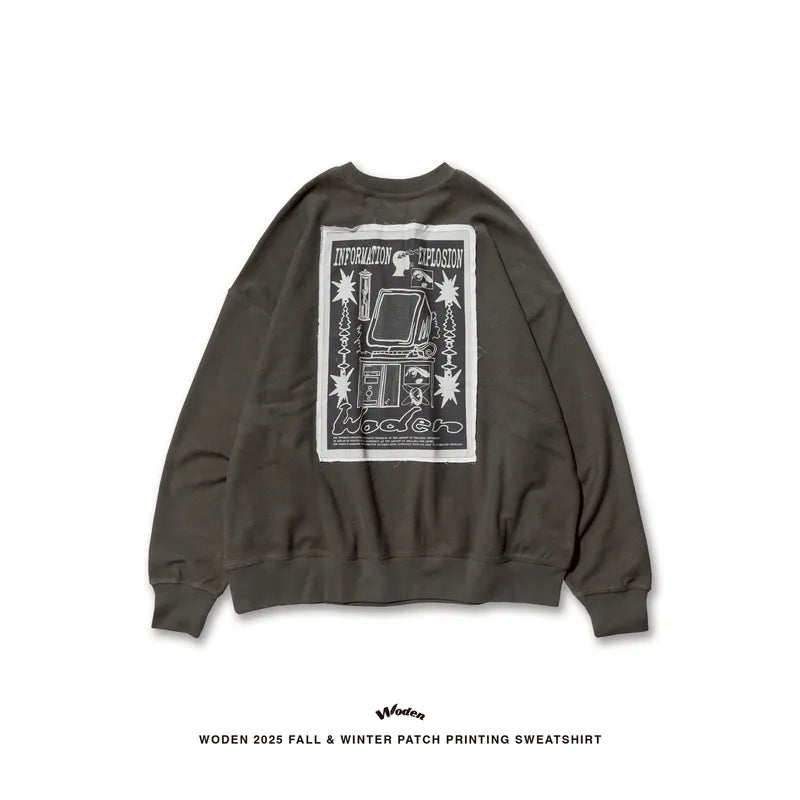 WODEN 2025 Fall & Winter 004 Patchwork Printing Sweatshirt