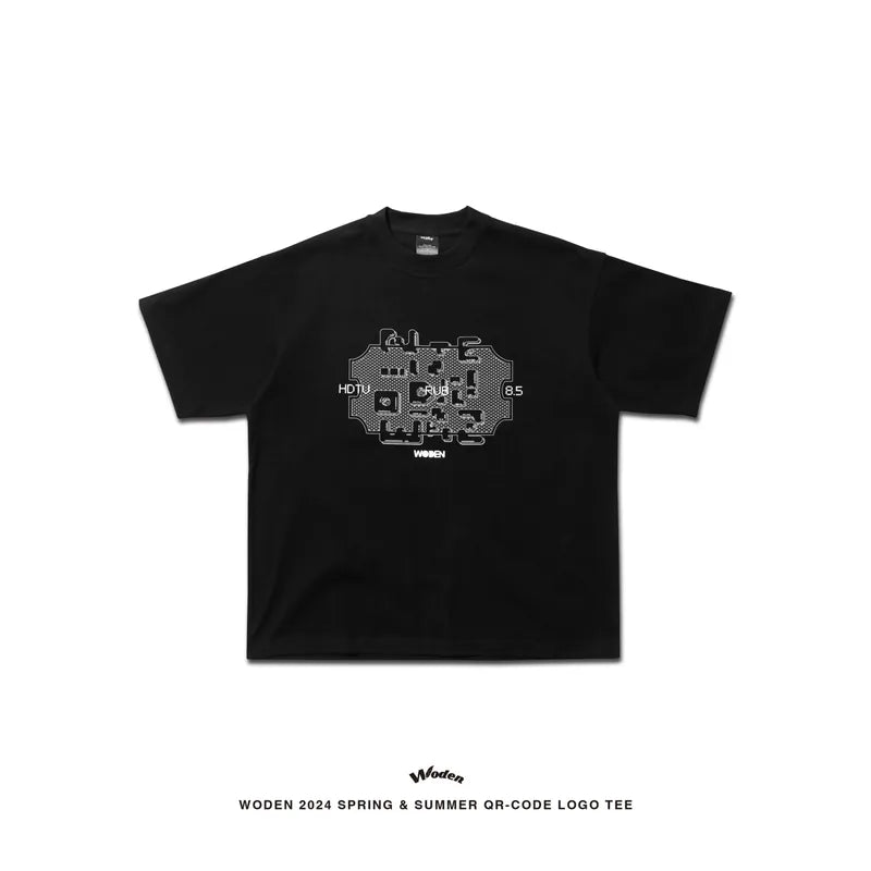 WODEN 2024 Spring & Summer 006 QR-code LOGO Tee