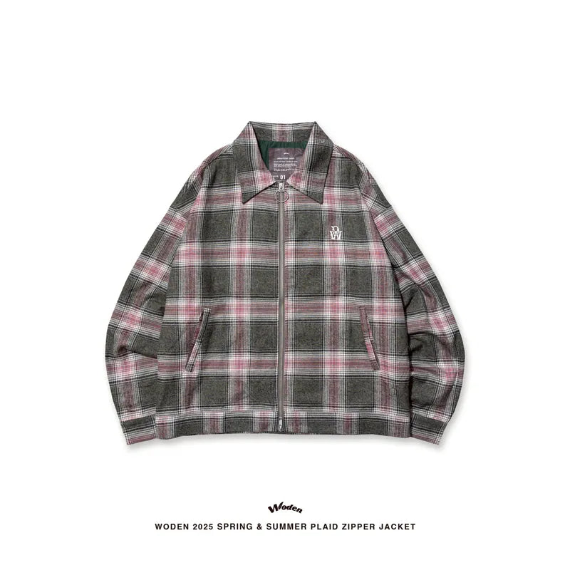 WODEN 2025 Fall & Winter 001 Plaid Zipper Jacket
