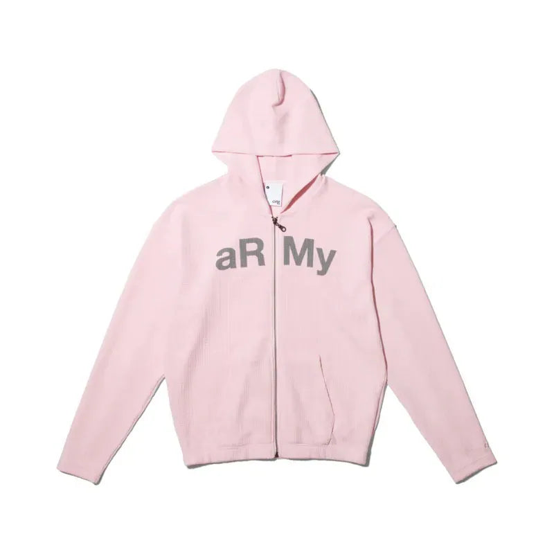 org aRMy Slim Waffle Zip Hoodie