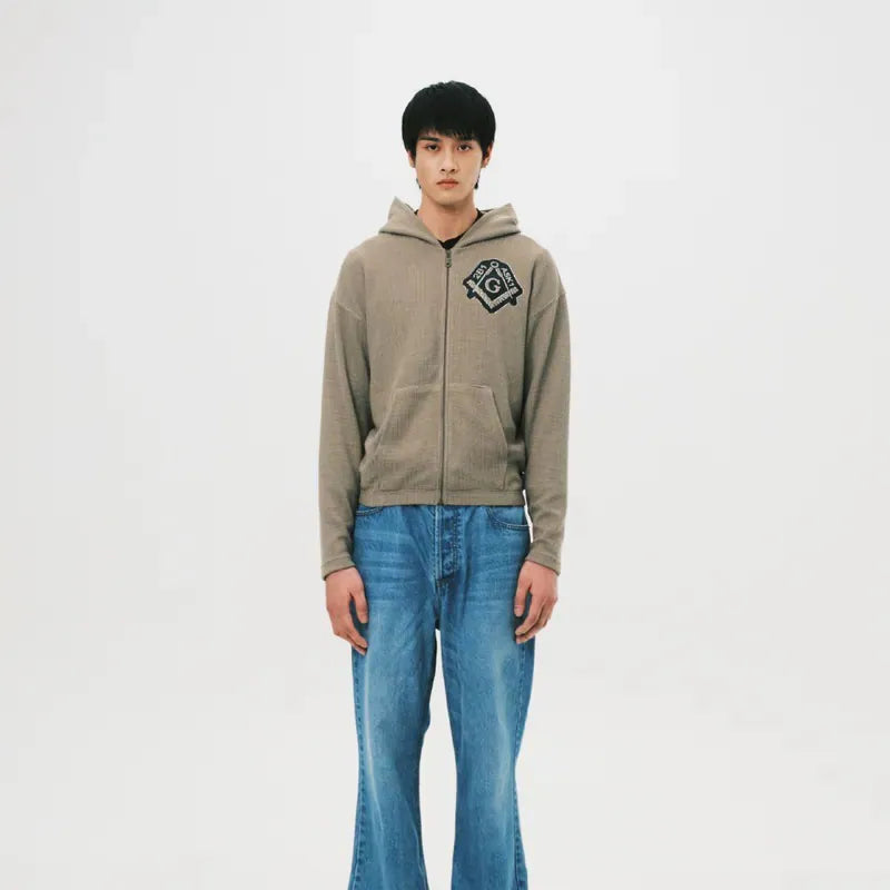 org ASK12B1 Slim Waflle Zip Hoodie