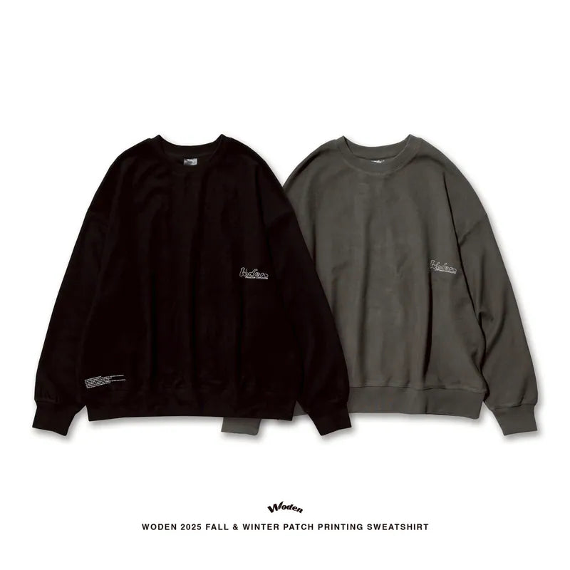 WODEN 2025 Fall & Winter 004 Patchwork Printing Sweatshirt