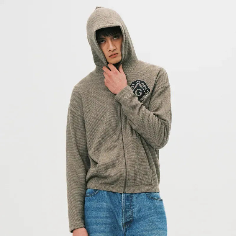 org ASK12B1 Slim Waflle Zip Hoodie