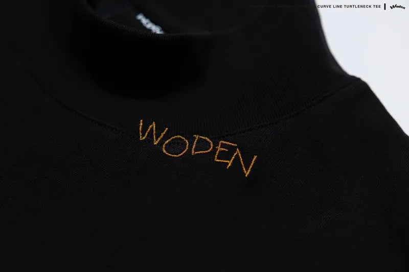 WODEN 2024 Spring & Summer Curve Line Turtleneck Tee