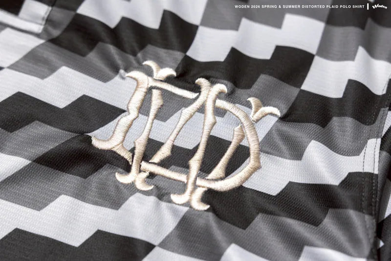 WODEN 2026 Spring & Summer 005 Distorted Plaid Polo Shirt