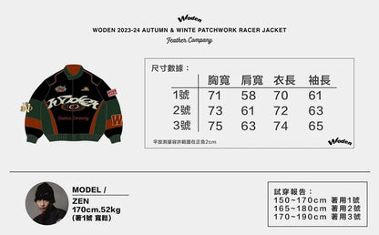 WODEN 2023-24 Autumn & Winte 047 Patchwork Racer Jacket